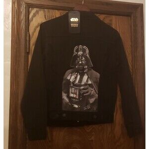 NWT Levis Star Wars Darth Vader Rare Black Denim Jacket Size Small